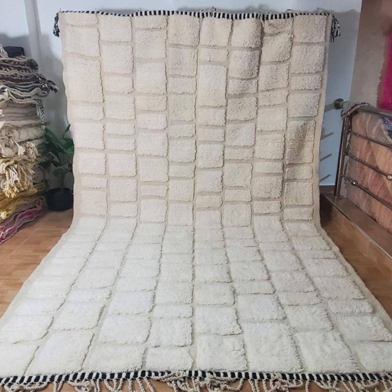 White Nashir Marokkaans handgemaakt tapijt